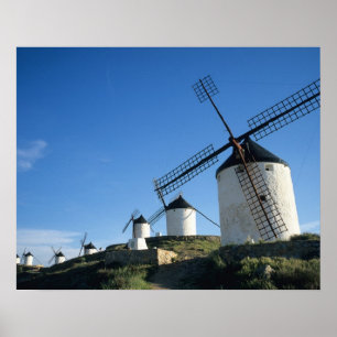 Affiche Consuegra, La Mancha, Espagne, moulins à vent 2