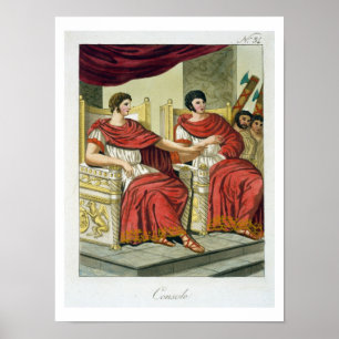 Affiche Consuls romains, de "L'Antica Roma", 1825 (couleur