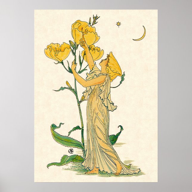 Affiche Conte de fées vintage, Onagre, Walter Crane (Devant)