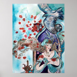 AFFICHE CONTE ORIENTAL DE FÉES / PRINCESSE,ROSES ROUGES ET