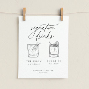 Affiche Contemporain Chic Minimaliste Signature Boissons