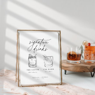 Affiche Contemporain Chic Minimaliste Signature Boissons
