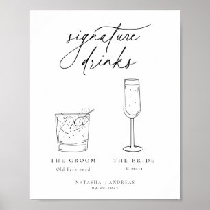 Affiche Contemporain Chic Minimaliste Signature Boissons