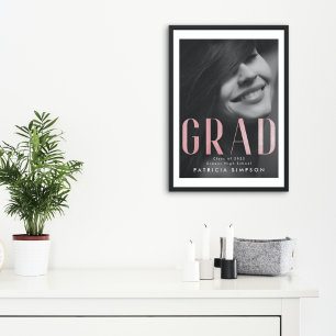 Affiche Contemporain Gras Blush Pink Gold Foil GRAD Photo