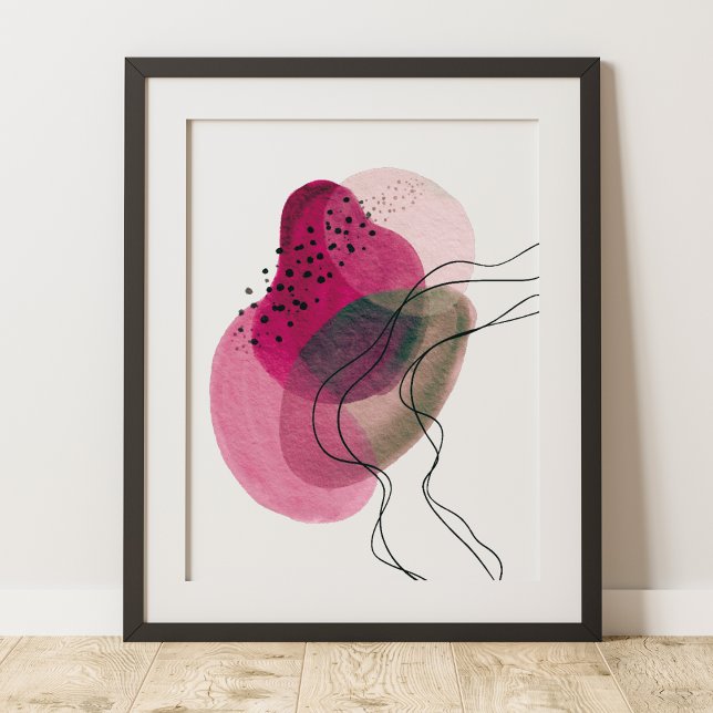 Affiche Contemporain Moderne Abstrait Rose Bronze Noir (Créateur téléchargé)