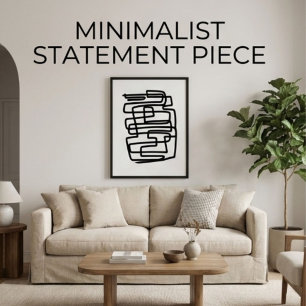 Affiche Contemporain noir et blanc géométrique simple
