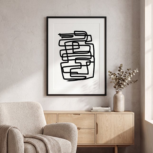 Affiche Contemporain noir et blanc simple géométrique (Créateur téléchargé)