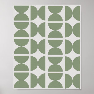 Affiche Contemporain Vert Sauge Rétro Demi Lune 70s