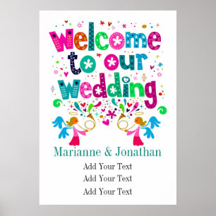 Affiche contemporaine de mariage