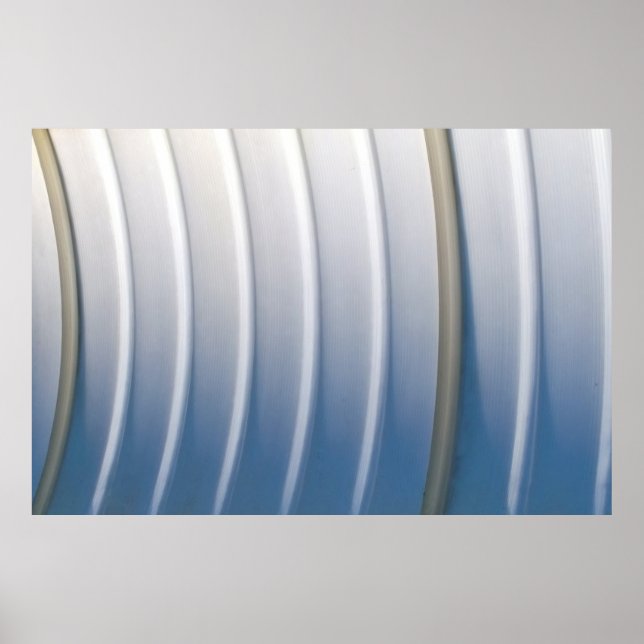 Affiche Conteneur en plastique bleu et blanc (Devant)