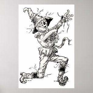 Affiche Contes de fées vintage de l'Oz, l'épouvantail