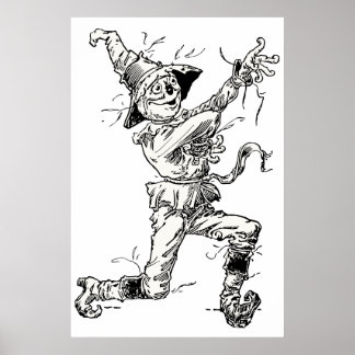 Affiche Contes de fées vintage de l'Oz, l'épouvantail