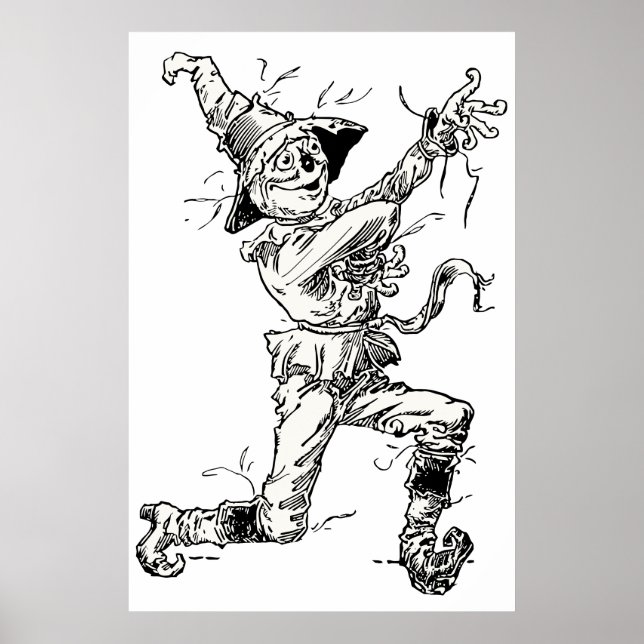 Affiche Contes de fées vintage de l'Oz, l'épouvantail (Devant)