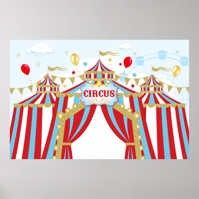 Affiche Contexte du cirque, cadre d'anniversaire du Carnav (Devant)