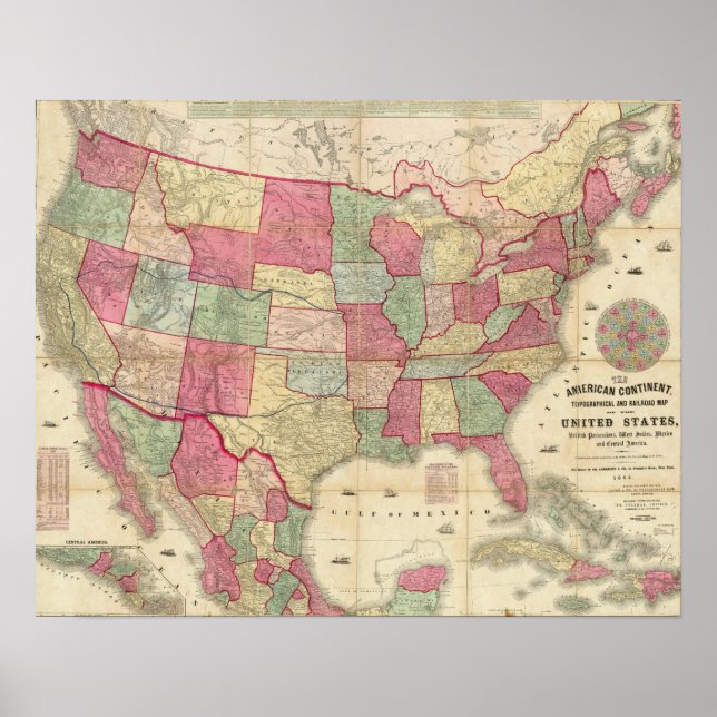 Affiche Continent américain États-Unis (Devant)