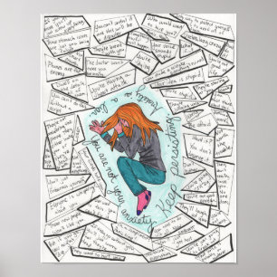 Affiche Continuer à persister (anxiété) 11x14