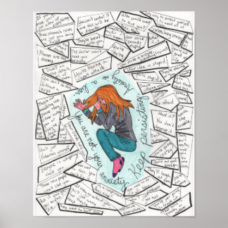 Affiche Continuer à persister (anxiété) 11x14