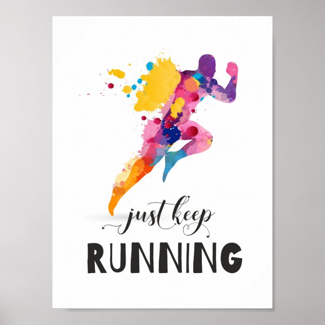 Affiche Continuez à courir Citation motivante pour les cad (Devant)