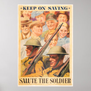 Affiche Continuez À Sauver. Réimpression de l'affiche brit