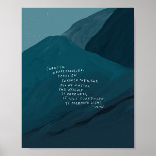 Affiche Continuez - Citation inspirante et Blue Mountain