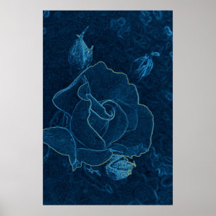 Affiche contour bleu rose