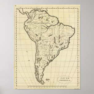 Affiche Contour de l'Amérique du Sud