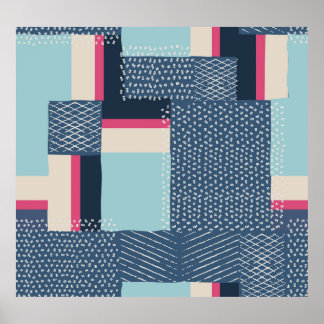 Affiche Contour géométrique simple : Bloc de couleur