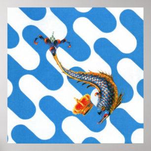 Affiche Contrada Capitana dell' Onda (Vague) Palio