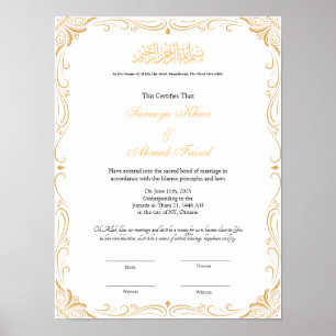 Affiche Contrat de Nikah
