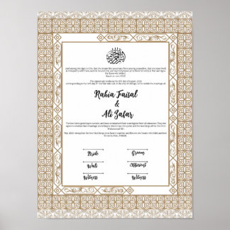 AFFICHE CONTRAT DE NIKKAH