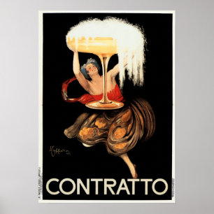 Affiche CONTRAT Vin mousseux 1922 Leonetto Cappiello