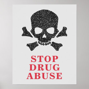 Affiche contre l'abus de drogues représentant un c