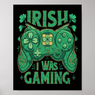 Affiche Contrôleur de jeu Irish Gamer Boys Jour de la Sain