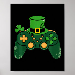 Affiche Contrôleur de jeu pour enfants St Patricks Day Trè