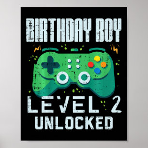 Affiche Contrôleur de jeu pour garçon d'anniversaire enfan