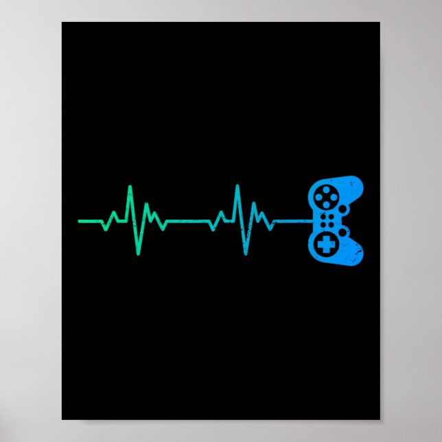 Affiche Contrôleur De Jeu Vidéo Cool De Heartbeat Pour Ner (Devant)