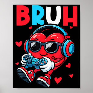 Affiche Contrôleur de jeu vidéo de la Saint-Valentin pour