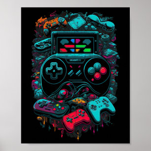Affiche Contrôleur de jeu vidéo Gamer 14