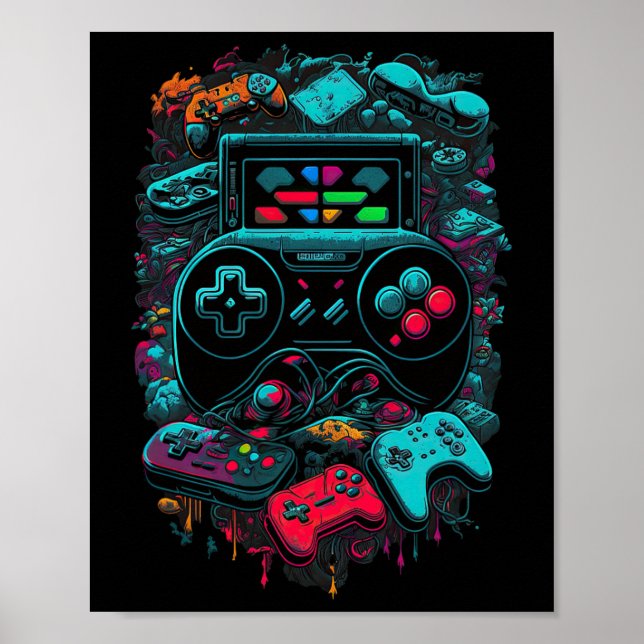 Affiche Contrôleur de jeu vidéo Gamer 14 (Devant)