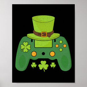 Affiche Contrôleur de jeu vidéo Irish Gamer Boys Happy St