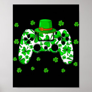 Affiche Contrôleur de jeu vidéo irlandais Jour de la Saint