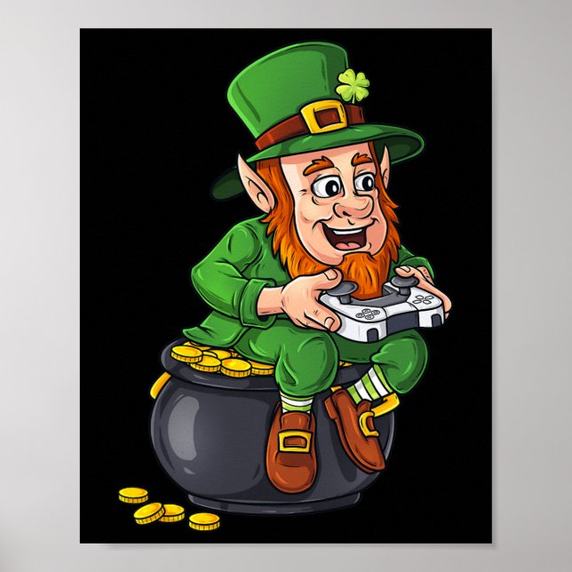 Affiche Contrôleur de jeu vidéo Jour de la Saint Patrick L (Devant)