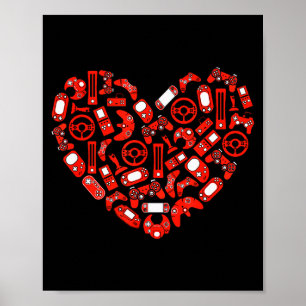 Affiche Contrôleur de jeu vidéo pour garçons Saint-Valenti
