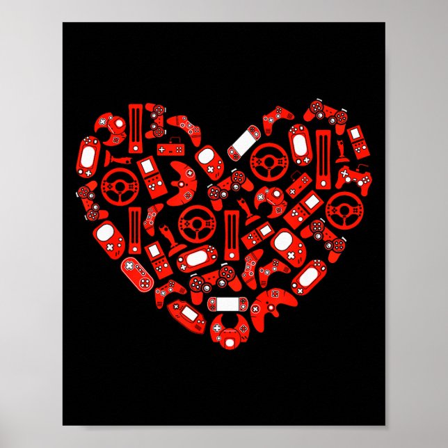 Affiche Contrôleur de jeu vidéo pour garçons Saint-Valenti (Devant)