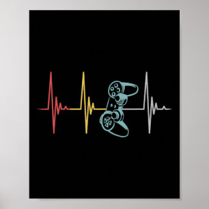 Affiche Contrôleur Heartbeat Pour Le Jeu Multijoueur Nerd