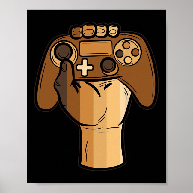Affiche Contrôleur Premier Noir Historique Blm Jeu Gamer 1 (Devant)