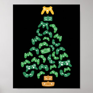 Affiche Contrôleur sapin de Noël Pyjama Cool Jeu de Noël