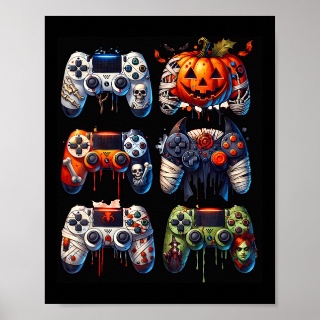 Affiche Contrôleurs de jeu d'Halloween maman Skeleton Zomb (Devant)