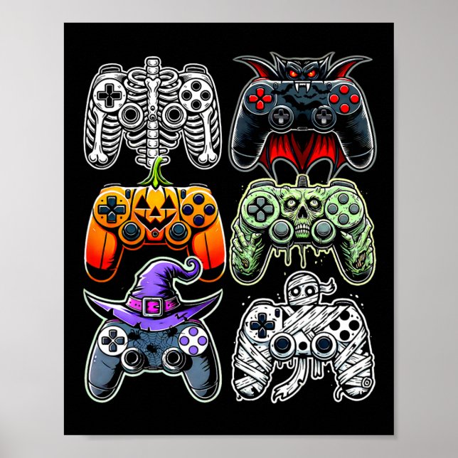 Affiche Contrôleurs de jeux pour maman Zombie Skeleton Hal (Devant)