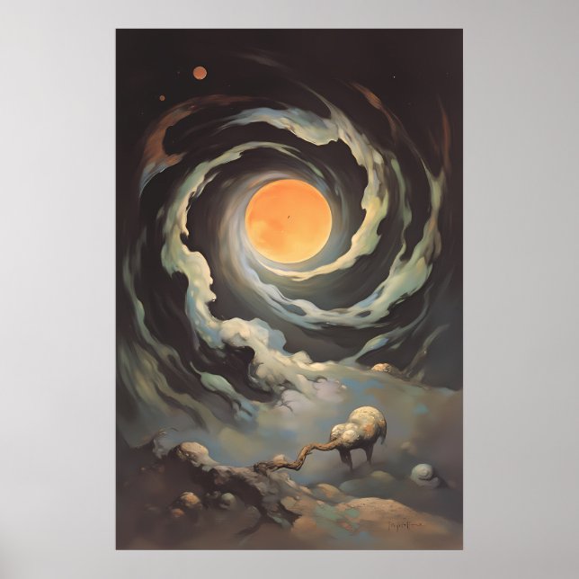 Affiche Convergence céleste - Étoiles cosmiques surréalist (Devant)